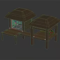 Wooden Pavilion Designs With Brown Roofs Platforms And Glass Windows