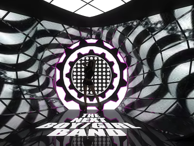 Futuristic Stage Setup For Next Boy Girl Band Show 3d model