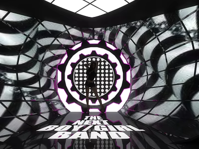 Futuristic Stage Setup For Next Boy Girl Band Show 3d model