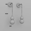 Modern Wooden and Metal Gourd Shaped Wall Lamps with Hanging Design for Interior Decoration