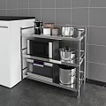Multi tier Stainless Steel Kitchen Shelf Holding Microwave Oven Pots Coffee Maker And Cans