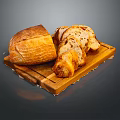 Golden Crust Freshly Baked Loaf And Sliced Bread On Wooden Cutting Board