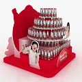 Nongfu Spring Red Festival Beverage Promotion Display With Stacked Bottles And Red Theme