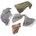 Various Styles Of Multi Colored Scarves With Fringe And Soft Fabric Details