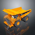 Yellow Large Dump Truck With Big Wheels And Open Bed Design 3d model
