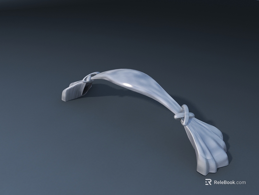 Elegant Modern Chrome Faucet with Curved Design and Smooth Polished Surface 3d model 