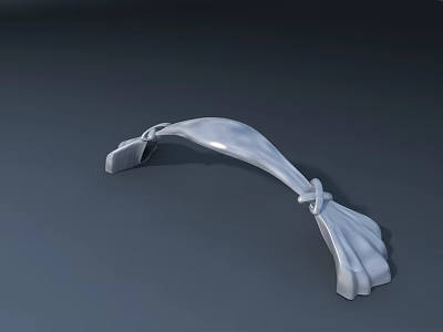 Elegant Modern Chrome Faucet with Curved Design and Smooth Polished Surface 3d model
