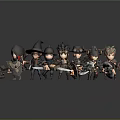 Modern Game Characters Cartoon Characters Virtual Characters Fantasy Characters Magic Characters Virtual Characters Animation Characters 3d model