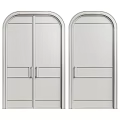 Modern Double Doors Design With Dark Brown Frames And Ribbed Glass Panels For Home Interior