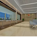 Government Service Hall Interior Featuring Service Counters Waiting Chairs Large Windows And Marble Floor