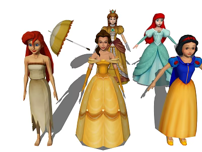 Modern anime character Princess Dinis 3d model