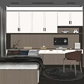 Tatami Bedroom Interior Design With Tatami Bed White Cabinets Desk Chair And Window