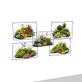 Colorful Diverse Garden Plant Combinations With Flowers Shrubs And Herbs