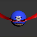 Festive Christmas Hat Decorated With Blue Ornament Ball And Red Bow Accent
