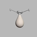 Flush Mount Modern Ceiling Light with White Spherical Bulb and Metal Brackets