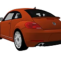 Orange Volkswagen Beetle Classic Car Exterior Design With Sleek Modern Body