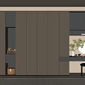 Modern Wooden Wardrobe Design With Built in Dressing Table Mirror and Storage