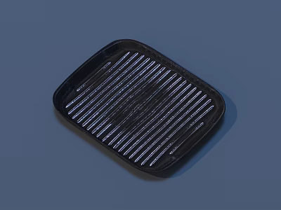 Black Square Tableware Set With Grid Design For Dining Use 3d model