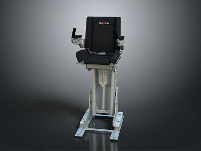 TITAN Fitness Strength Training Chair With Black Seat Armrests And Silver Metal Frame 3d model