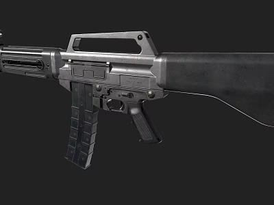 Modern Tactical Rifle With Metal Construction Magazine And Stock Design 3d model