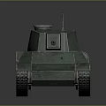 Green Military Tank 3D Render Model With Turret Tracks And Cannon
