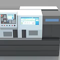 CNC Lathe Industrial Machine with Digital Control Panel and Display for Precision Metalworking 3d model