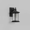 Classic Style Wall Light Featuring Black Metal Frame And Transparent Glass Shade With Decorative Top
