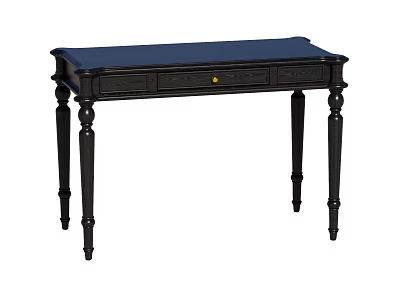 Black Console Table With Blue Surface Carved Legs Drawer Design For Home Decor 3d model