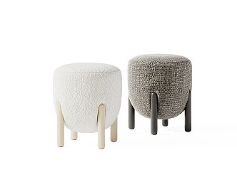 Nordic sofa stool 3d model