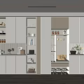 Modern Shoe Cabinet Design With Storage Shelves Hanging Rod And Display Compartments