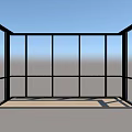 Modern Black Frame Floor To Ceiling Windows With Grid Design And Wooden Balcony