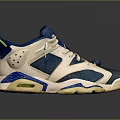 Blue And White Basketball Shoes With Lace Up Design Air Cushion Sole And Breathable Holes