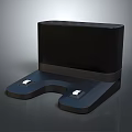 Black Computer Monitor Stand With Sleek Design And Dual White Base Ports