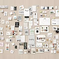 Creative Inspiration Board Wall With Various Cards Photos Notes And Design Elements