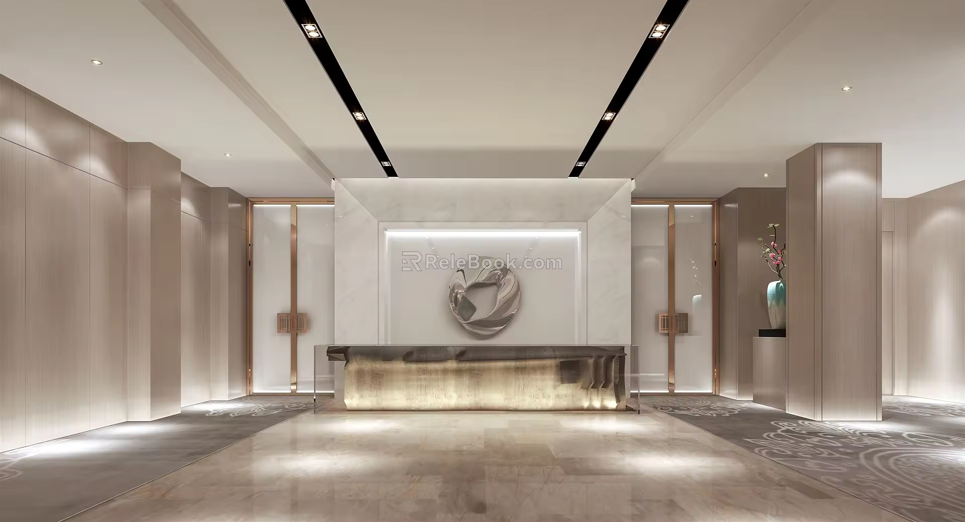 New Chinese Front Desk Office Reception Front Desk 3d model
