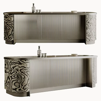 Modern Water Bar Table Island Table Water Cup Ornaments 3d model