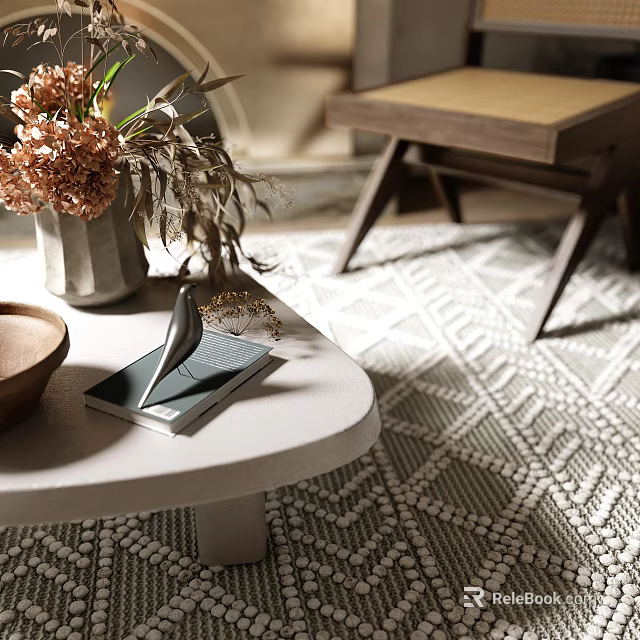 Cozy Home Decorative Ornament Combination With Vase Dried Flowers Book Pen And Wooden Bowl 3d model 