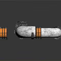 White Curved Pipe With Black Connecting Fittings And Orange Stripes