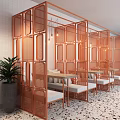 Nordic Industrial Style Restaurant Card Holds Dining Table Card Holds Screen Nordic Style Lamp Partition Tropical Potted Plant 3d model