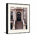 European architectural painting neoclassical red study architectural door decorative painting 3d model