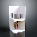 Architectural Model of Two Story Building with Spiral Staircase and Balcony Railings