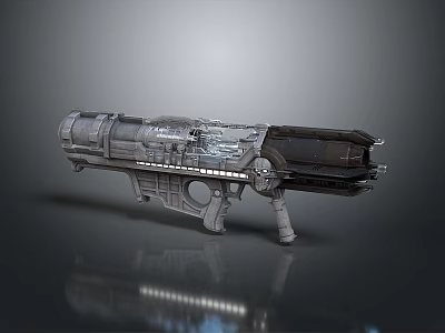 Futuristic Sci Fi Weapon Design With Metallic Structure And Mechanical Details 3d model