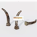 Intricate Horn Sculpture Carving With Decorative Base And Detailed Patterns