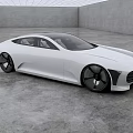 White Modern Car Sleek Coupe Design in Minimalist Spacious Interior with Black Alloy Wheels