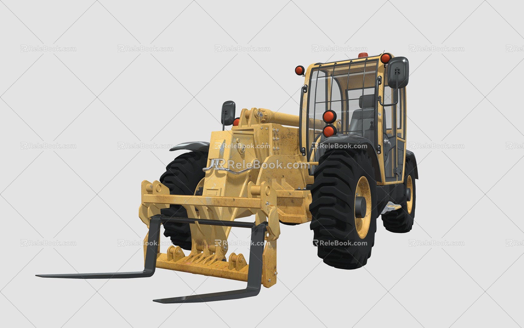 Modern forklift engineering truck telescopic boom fork machine 3d model