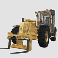 Yellow Utility Vehicle With Front Loader Large Tires Enclosed Cab For Construction Work 3d model
