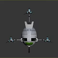 Mechanical Creature Robotic Character Featuring Six Legs Green Circle And Blue Feet