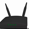 Smart Wireless Router With Dual Antennas And Green Indicator Lights 3d model