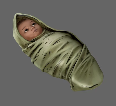 Modern Baby Cartoon Baby 3d model