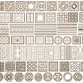 New Chinese Style Hollow Window Hollow Window Lattice Carved Window Pane Lattice Window 3d model